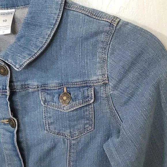 Carter's Denim Button Front Jacket Girls Size 10 - Picture 4 of 8